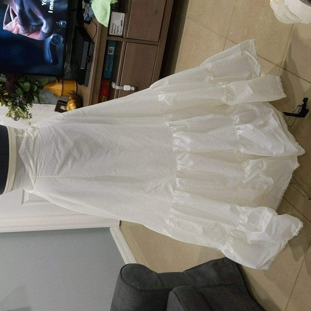 Vintage Bridal Petticoat** Tiered Maxi Crinoline Underskirt White Size SM